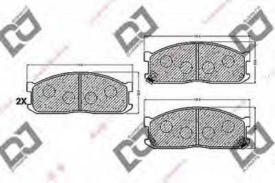 DJ PARTS bp1255 -  Комплект тормозных колодок, дисковый тормоз